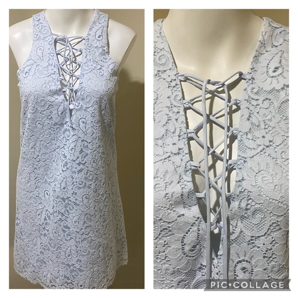 Lovers + Friends Dresses & Skirts - Lovers + Friends Light Blue Lace Dress Sz S